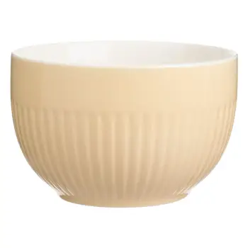 Tas servirjeje prej porcelani, ngjyrë krem ??i bardhë me dizajn me vija 680 ml