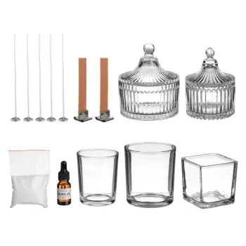 Set për përgatitjen e qirinjve në gota qelqi dhe aromatizues me vanilje