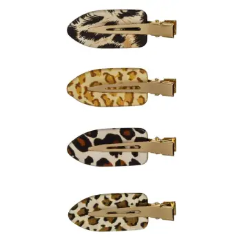 Kapëse flokësh me dizajn leopard për femra 5.5cm - 4 copë