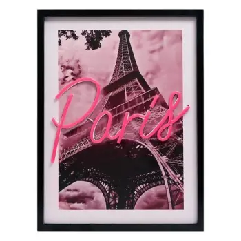 Kornizë fotoje me ndriçim led rozë dizajn kullën Eiffel "Paris" 30x40cm