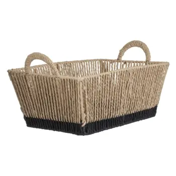 Shportë organizimi me thuje, bezhë, e zezë me doreza 35.5x24x20cm