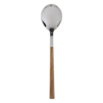 Lugë gjelle prej çeliku inoks me dorezë ngjyrë druri 21 cm
