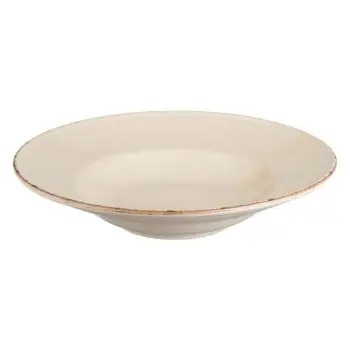 Pjatë për pasta qeramike e thellë, ngjyrë bezhë Ø28cm
