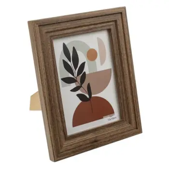 Kornizë dekorative prej druri kafe me kornizë të trefishtë 13x18cm