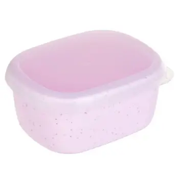 Tas plastike mini për ushqim, ngjyrë rozë me pika 200ml