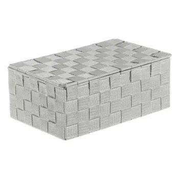 Kuti organizimi metalike e thurur gri me kapak 27.5x17.5x11cm