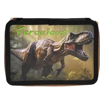 Kuletë me 2 ndarje e zezë me dizajn Dinosaur 15x4x20cm