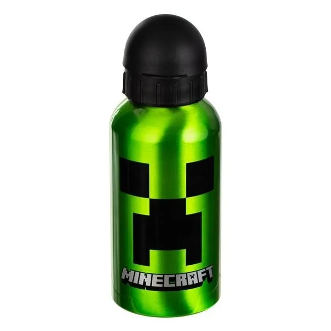 Shishe termus për fëmijë, jeshile me dizajn Minecraft 400ml - 1