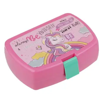 Tas ushqimi për vajza me ngjyrë rozë me dizajn Unicorn 420ml