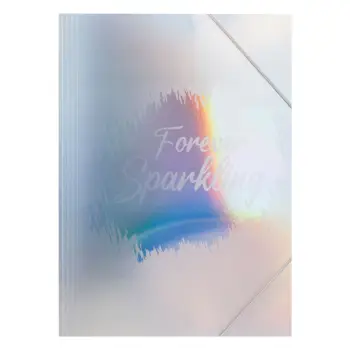 Dosje holografike silver me llastik "Forever Sparkling" 25x35cm