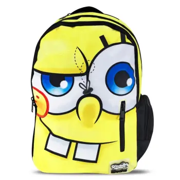 Çantë shkolle e verdhë e zezë me dizajn Sponge Bob - 30x16x44cm