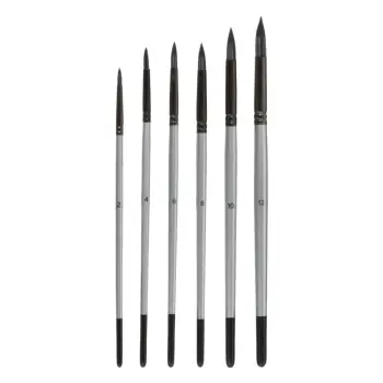 Set furçash silver me majë të rrumbullakët - 6 copë