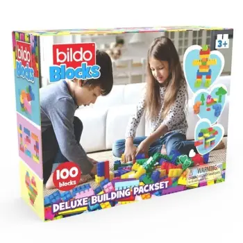Set me blloqe ndërtimi me ngjyra 100 copë