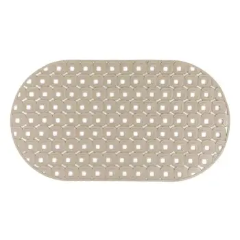Tapet për banjo anti-rrëshqitëse me ngjyrë bezhë me vrima katrore 70x39cm