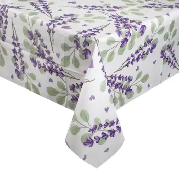 Mbulësa tavoline plastike lavendër gri 180x120cm