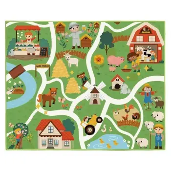 Tapet dekorativ drejtkëndor Green Farm Road 160x130cm
