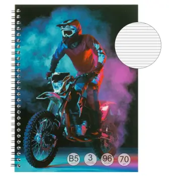 Bllok B5 me spirale me vija me dizajn motorrist - 96F