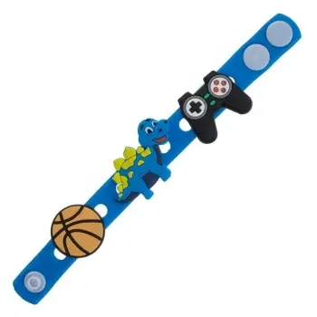 Byzylyk silikoni blu me dizajn Dinosaur, top basketbolli dhe telekomandë videolojërash