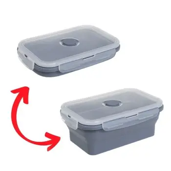 Tas I palosshëm silikoni gri me kapak plastik 800 ml