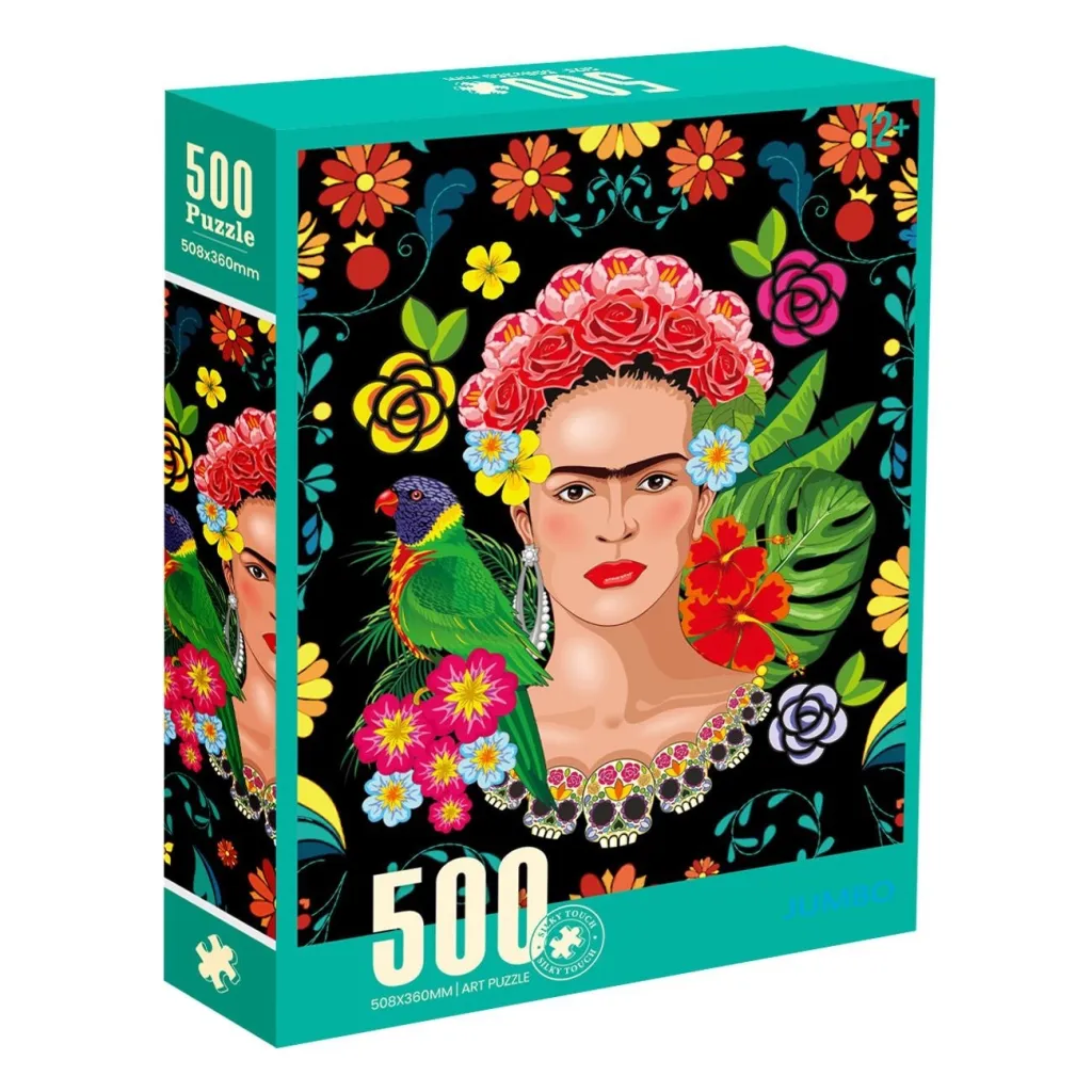 Puzzle me figuren e Frida Kahlo me lule (500 copë) - 1