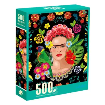 Puzzle me figuren e Frida Kahlo me lule (500 copë)