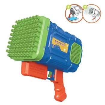 Pistoletë për flluska blu jeshile portokalli &amp; lëng flluskash 100ml