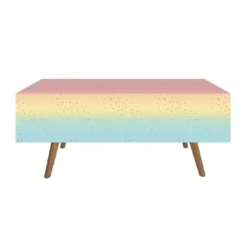 Mbulesë tavoline plastike ngjyrë ombre me pika gold 180x120 cm