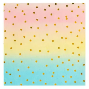 Peceta 2-shtresore ngjyrë ombre me pika gold 33x33cm - 12 copë