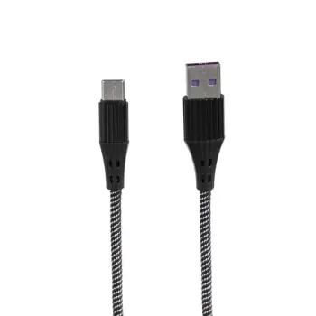 Fishë USB, Type C për karrikim dhe transferim të të dhënave - 2.4A i Gërshetuar 1m