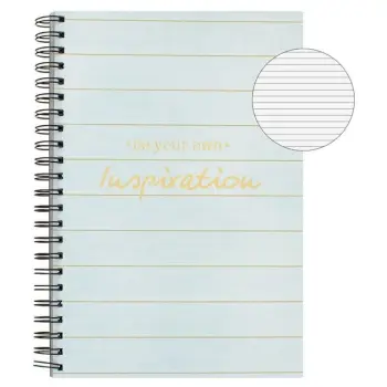 Bllok A4 gri me vija, me spirale, 4 ndarje me shkrim gold "Be Your Own Inspiration"- 128F