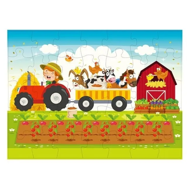 Puzzle me fermë traktor me kafshë (35 copë) - 1