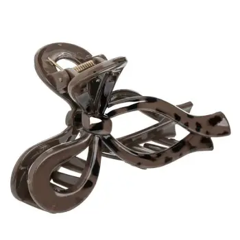Kapëse flokësh formë fjongo, ngjyrë kafe leopardi 11 cm