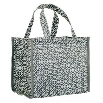 Çantë ushqimi termike e bardhë me modele gri 29x13x23cm - 10L