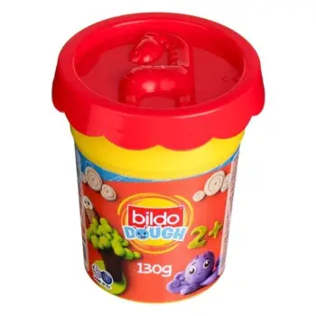 Plastelinë e kuqe "Bildo DOH" me dizajn kafshësh në kapak 130g