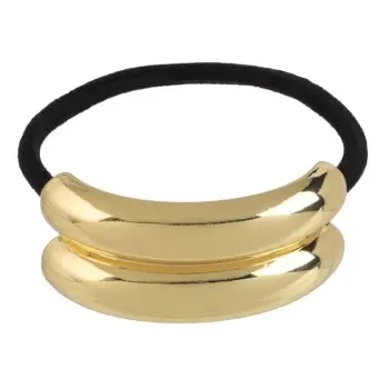 Lidhëse flokësh e dyfishtë, ngjyrë gold 5 cm