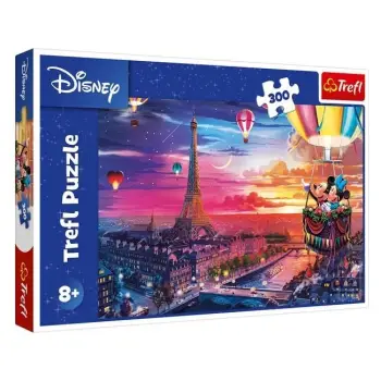 Puzzle Mickey &amp; Minnie me balona në Paris (300 copë) - Trefl