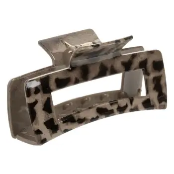 Kapëse flokësh drejtkëndësh kafe leopardi 13 cm