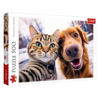 Puzzle me mace dhe qen (500 copë) - Trefl