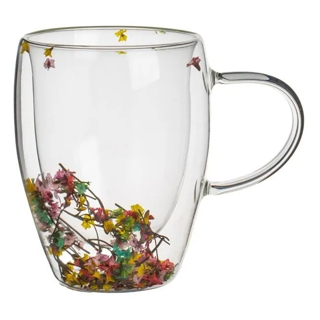 Filxhan qelqi e dyfishtë me lule shumëngjyrëshe 350ml - 1