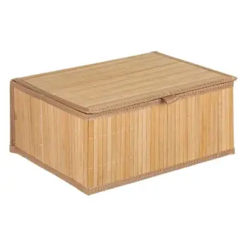 Kuti organizimi e palosshme bambuje me ngjyrë kafe me kapak 32x25x15cm