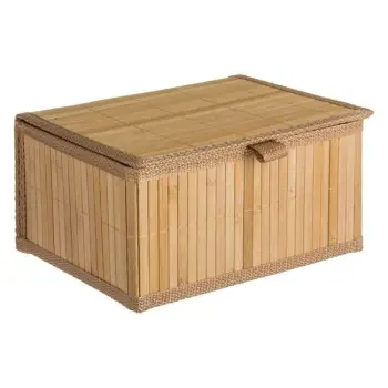 Kuti organizimi e palosshme bambuje me ngjyrë kafe me kapak 24x18x13cm