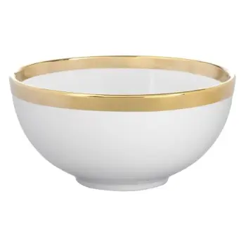 Tas qeramik i bardhë me vijëzim gold 520ml