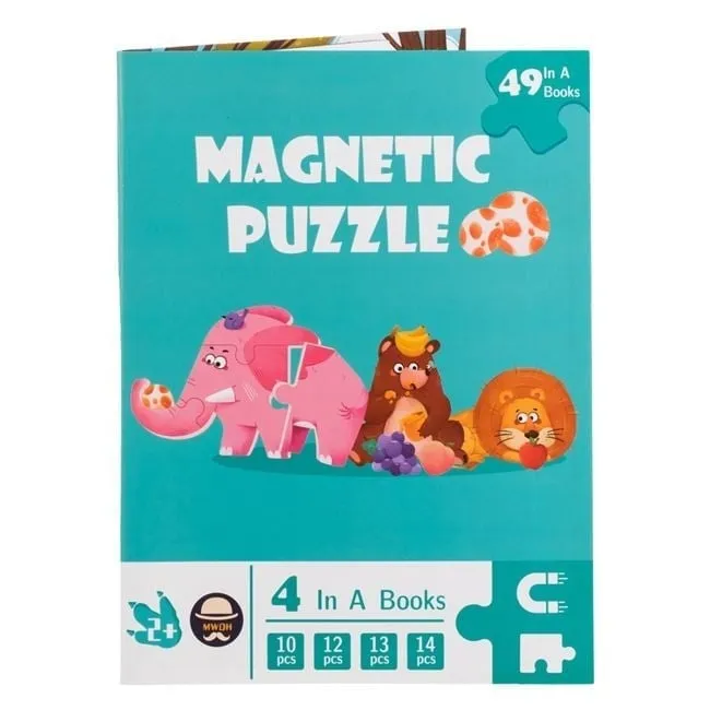 Puzzle me magnet me 4 dizajne, fruta, automjete, kafshë - 1