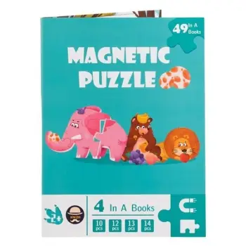 Puzzle me magnet me 4 dizajne, fruta, automjete, kafshë