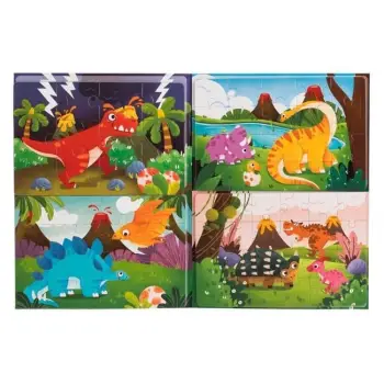 Puzzle me magnet me 4 dizajne me Dinosaurë
