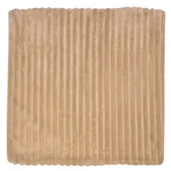 Këllëf jastëku dekorative velvet me vija ngjyrë kafe 45x45cm