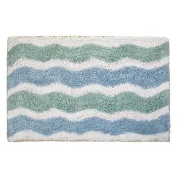 Rrugicë tualeti me dizajn me vija blu, mente dhe e bardhë 60x40cm