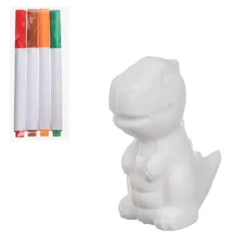 Set punimesh artizanale me Dinosaur &amp; 4 markera 8x4.5x10cm
