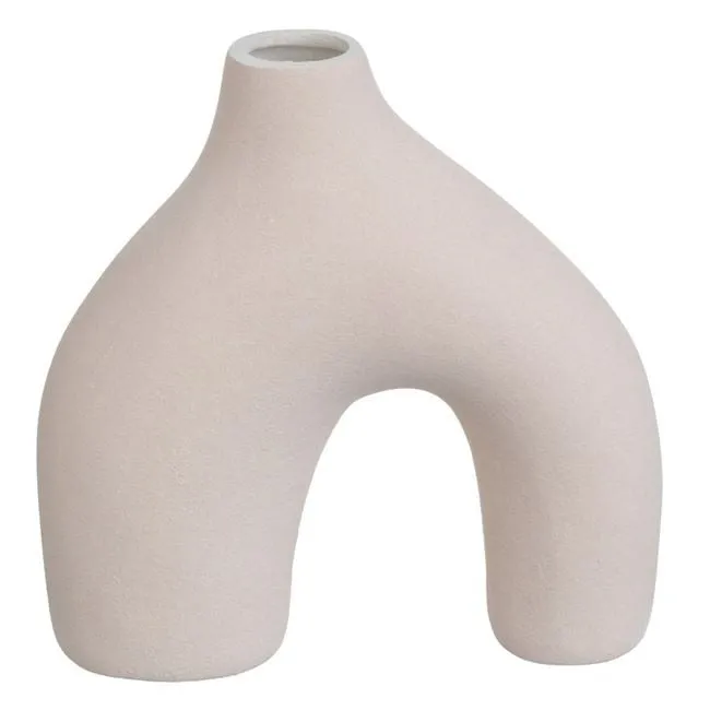 Vazo qeramike mini bezhë në formë "U" 10x4x10.2cm - 1