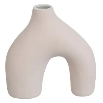 Vazo qeramike mini bezhë në formë "U" 10x4x10.2cm